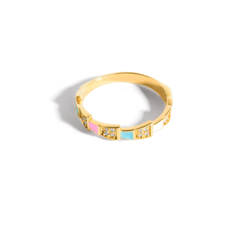Ahid enamel gold ring g