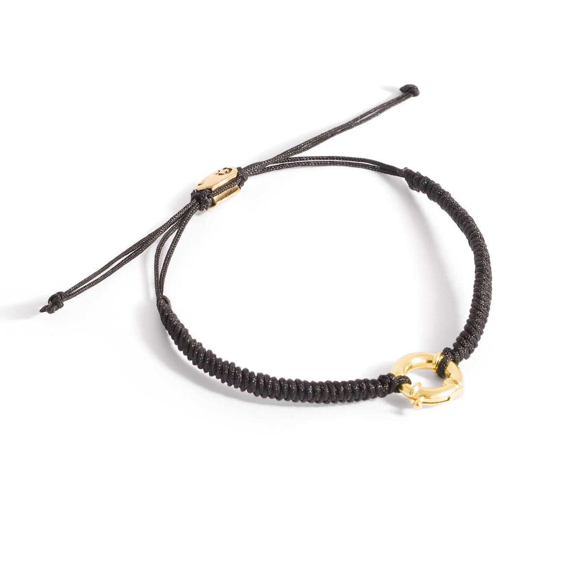 Gold bracelet with lock weave g