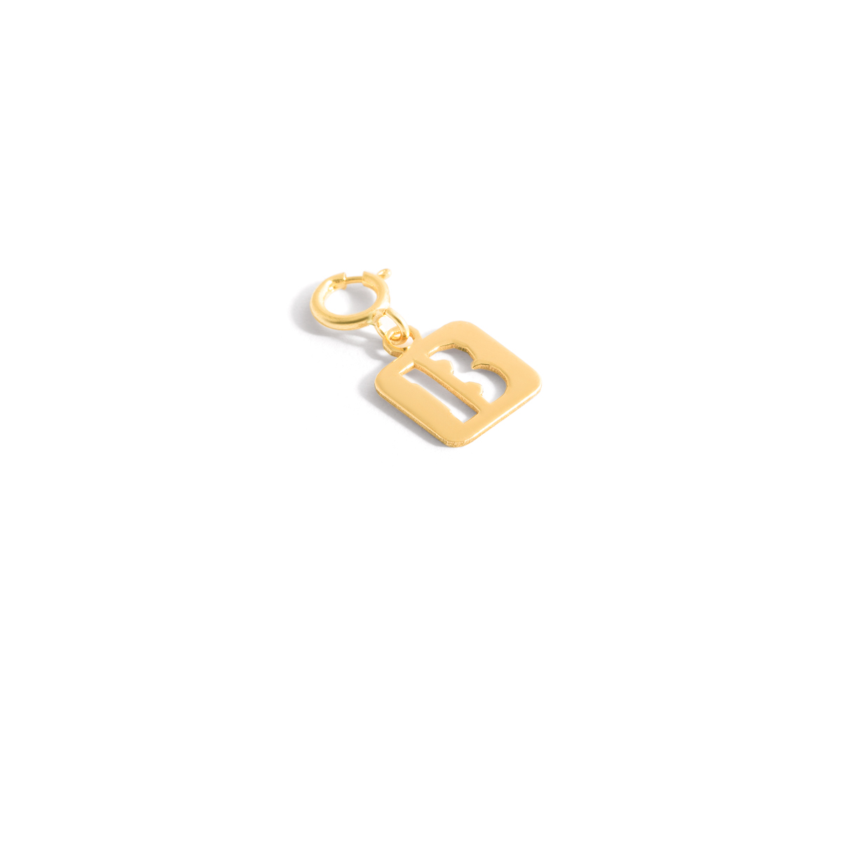 Gold frame letter B pendant g