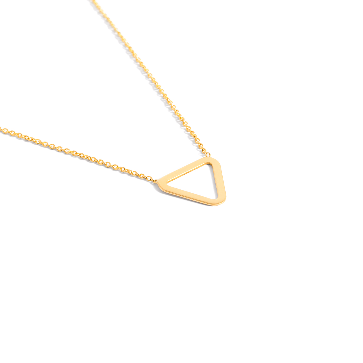 Gold triangle necklace g
