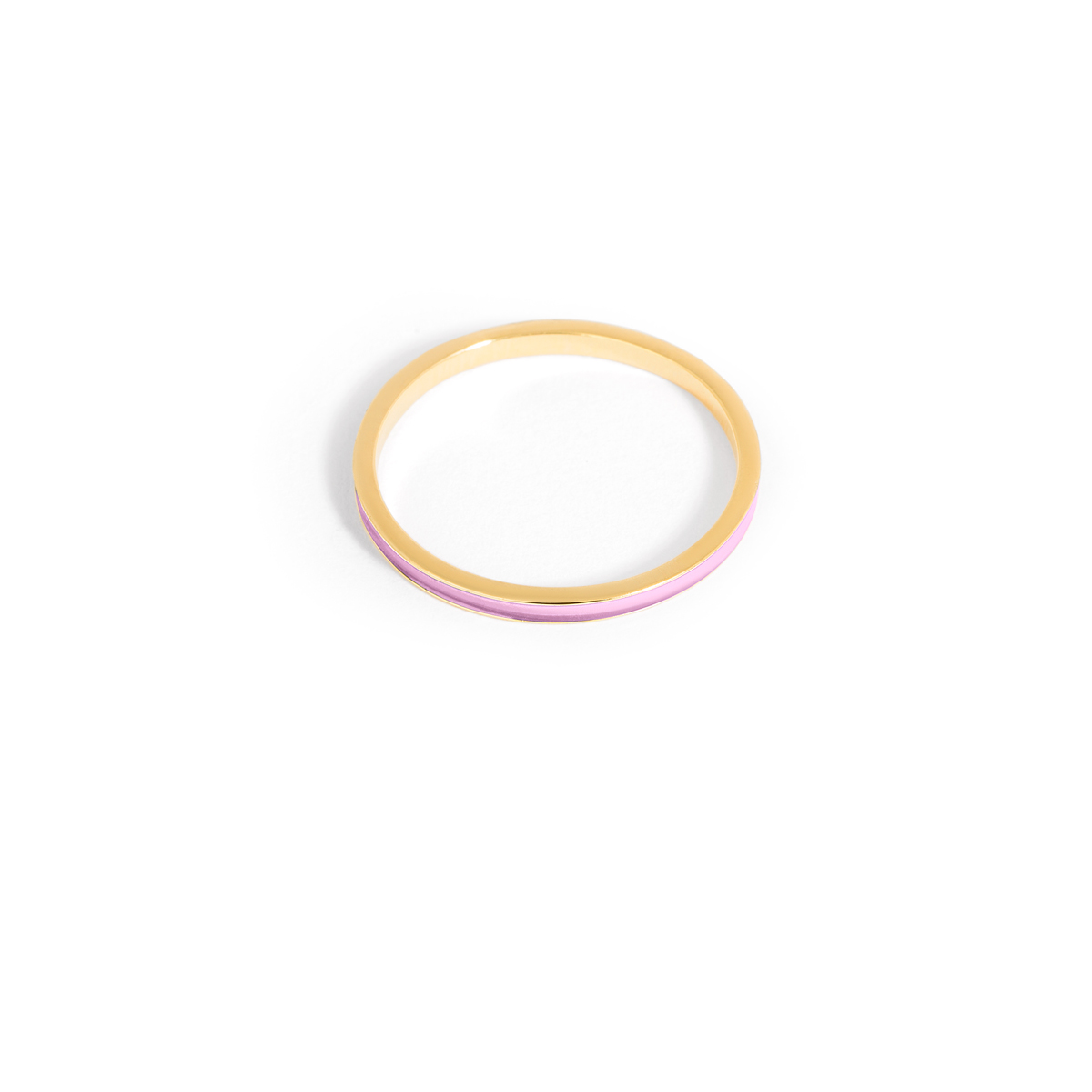 Janine pink enamel gold ring g