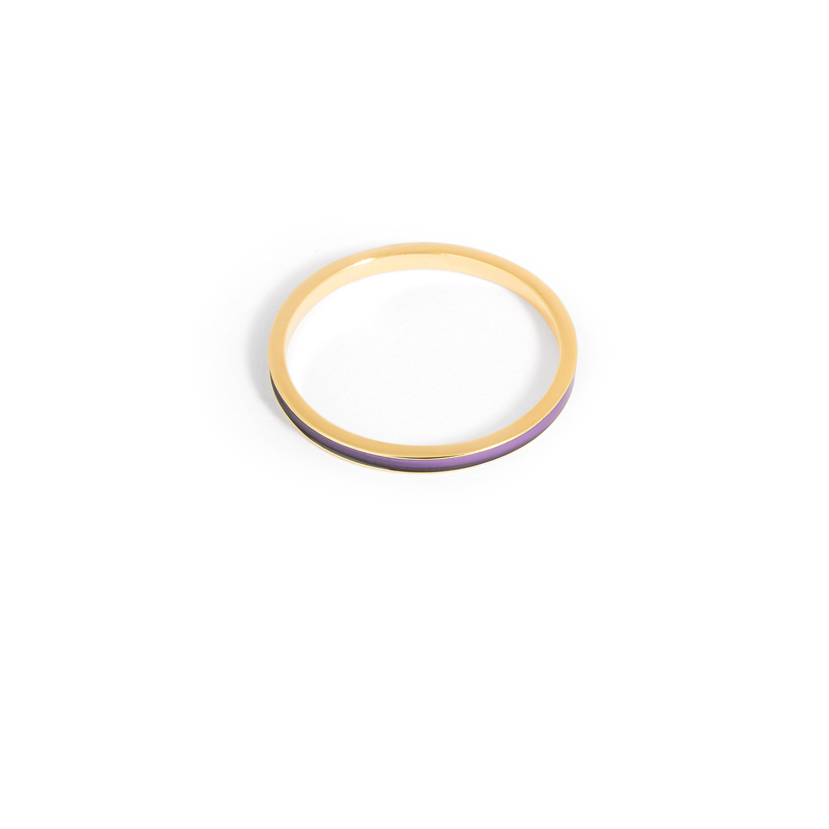 Janine purple enamel gold ring g