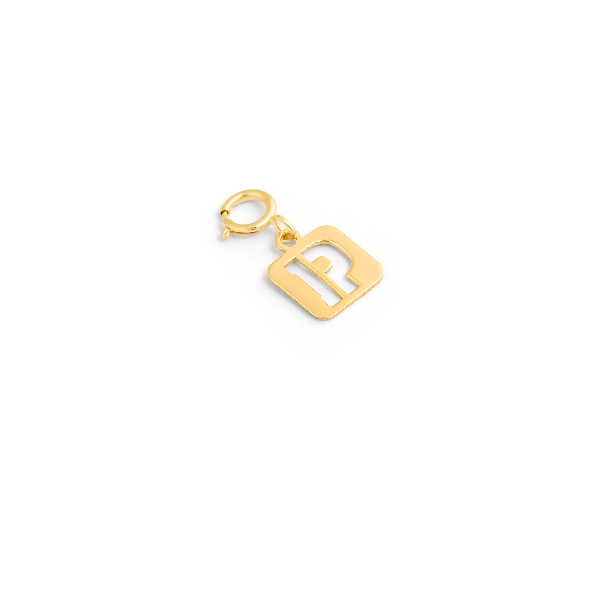 P frame gold pendant g