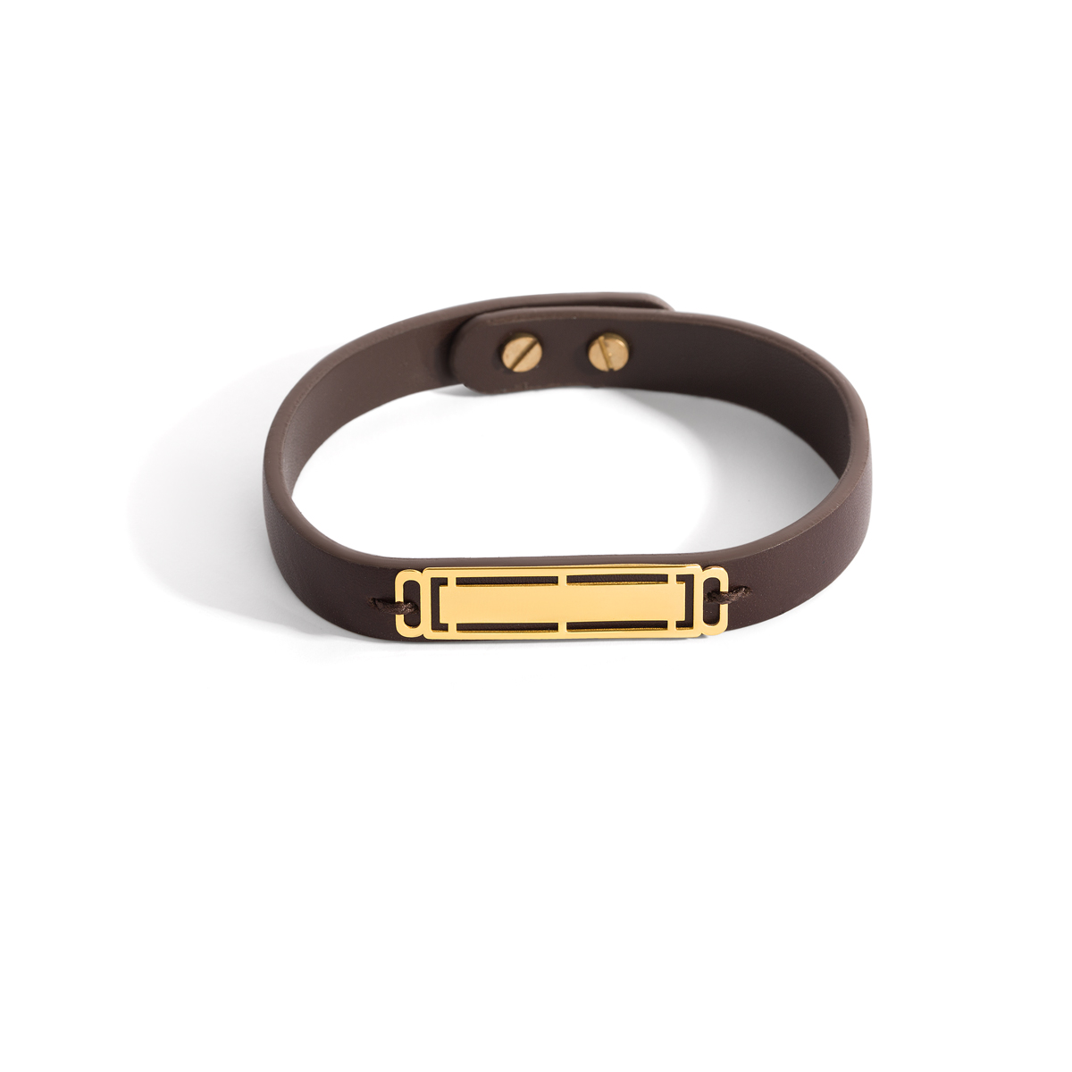 Plate leather gold bracelet g