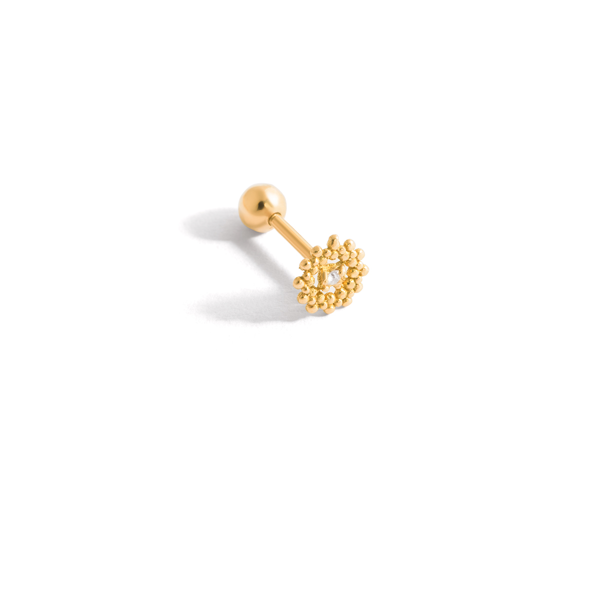 Single gem and ball gold piercing g