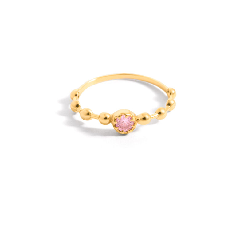 Single gem ball gold ring g