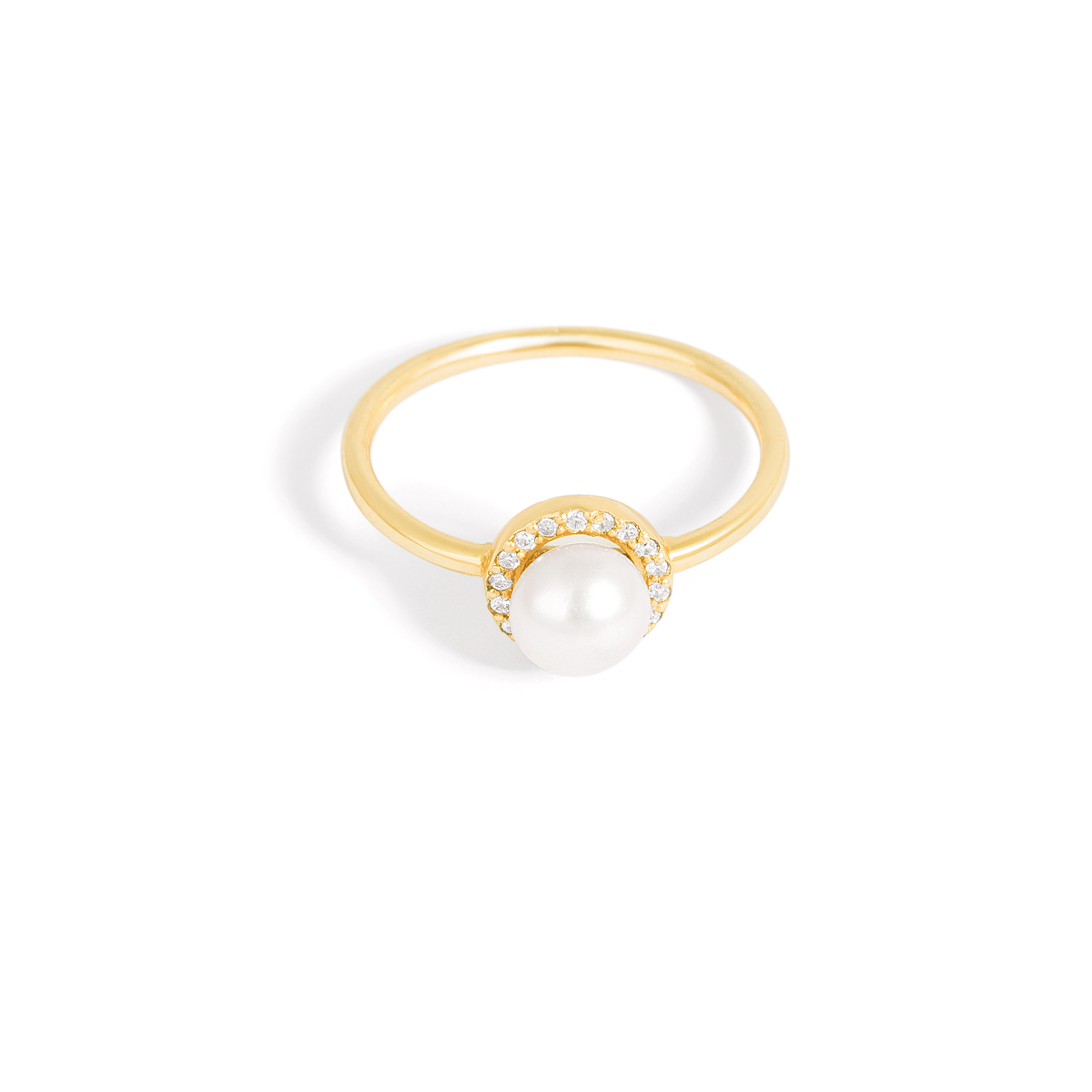 Single pearl gold ring g