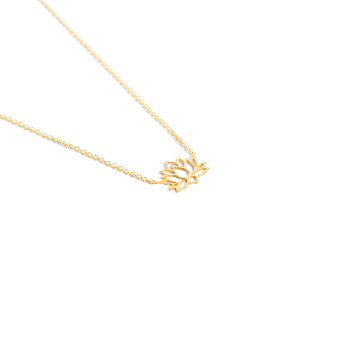 Small lotus gold necklace g