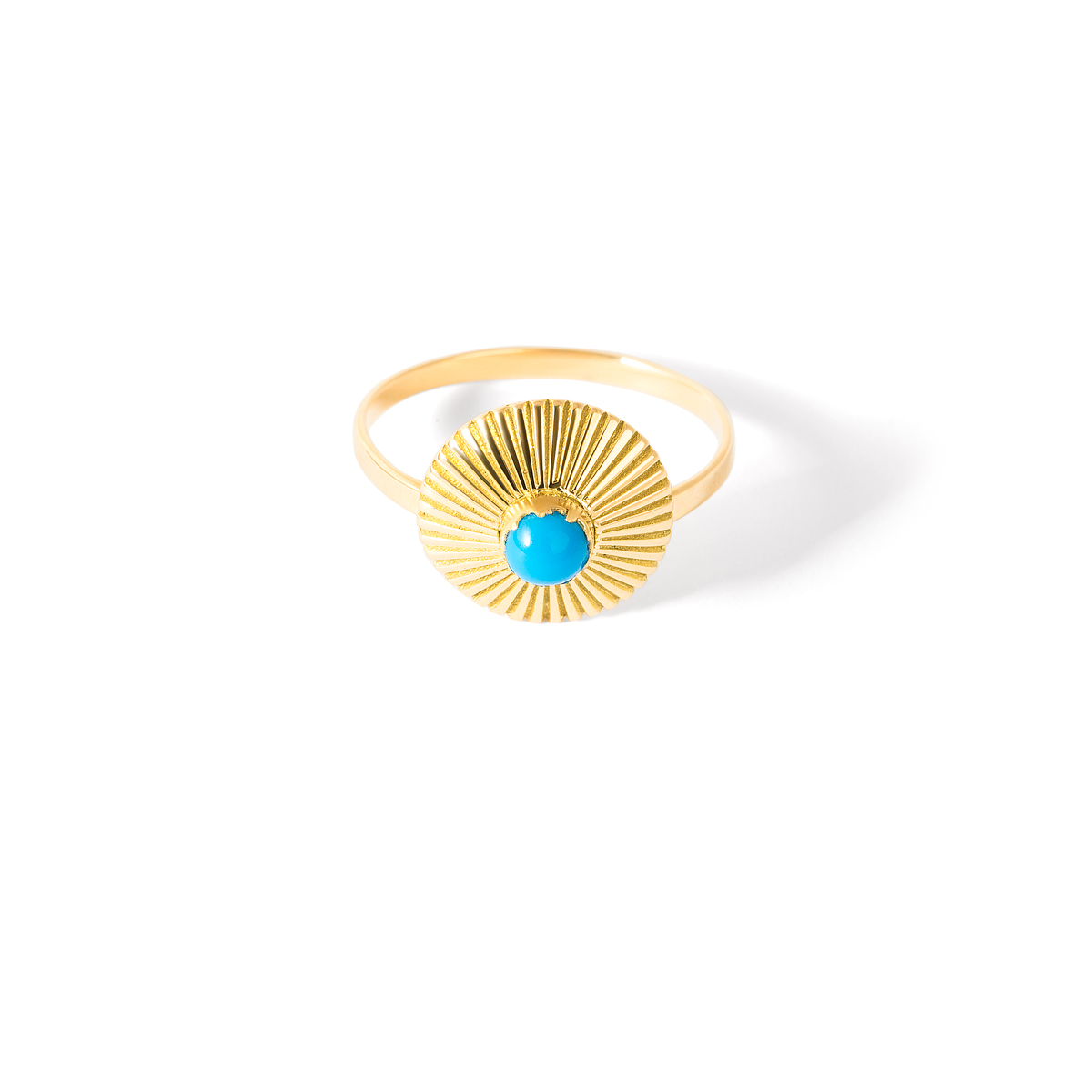 Sun turquoise gold ring g