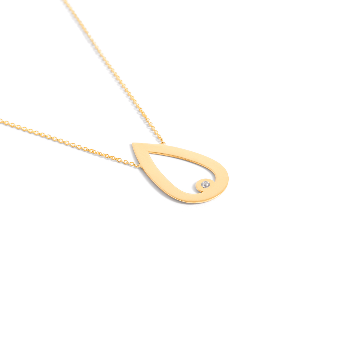 Tear gold necklace g