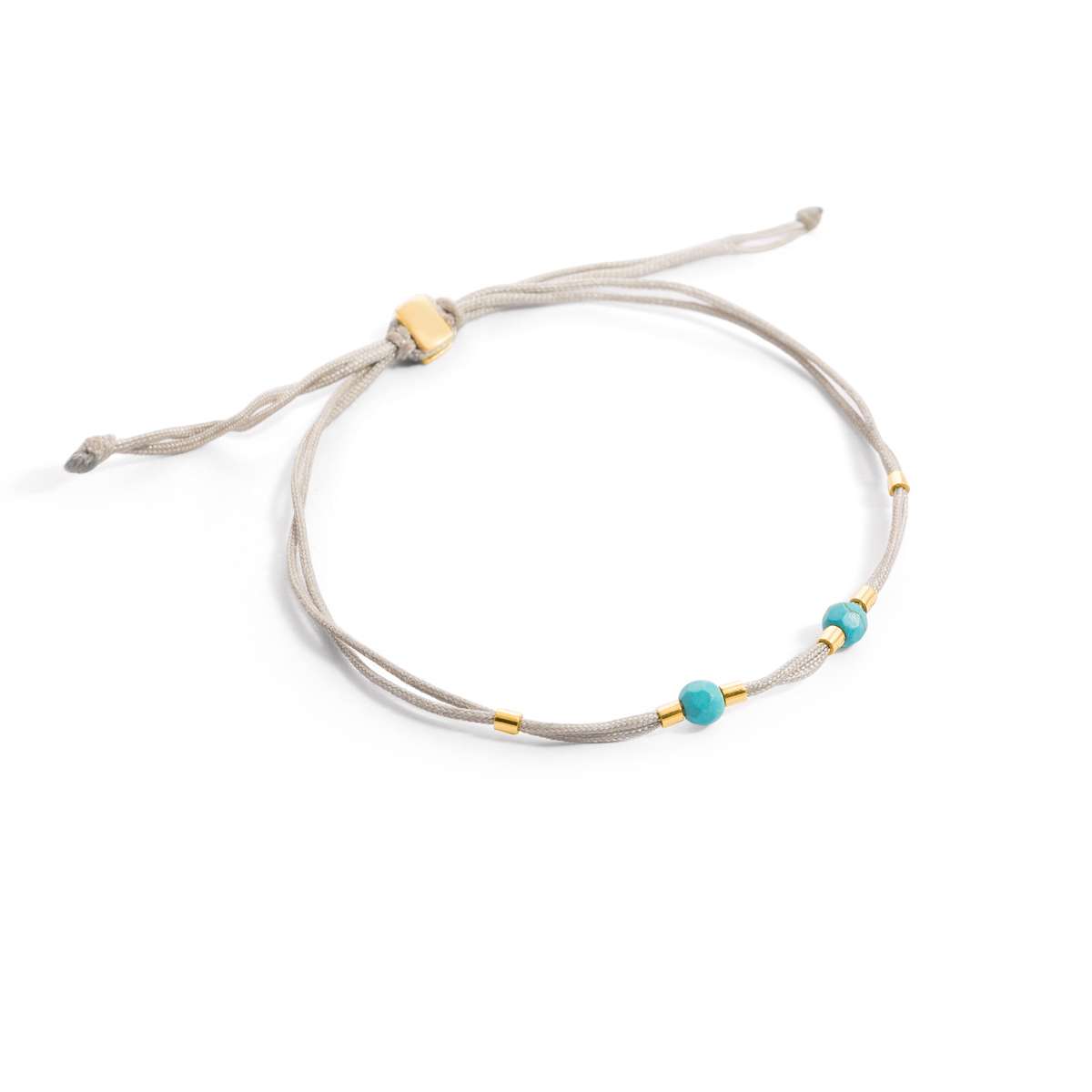 Turquoise cylindrical woven gold bracelet G