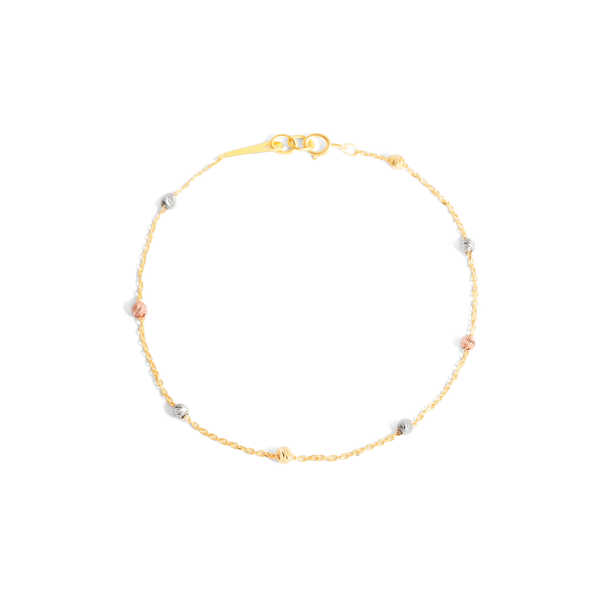 Twotone gold ball chain bracelet g