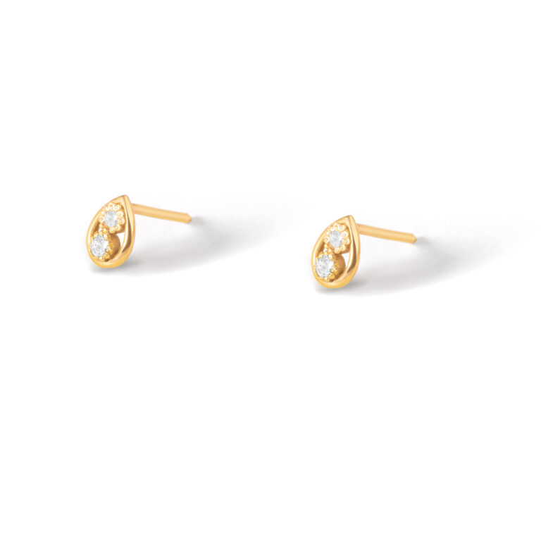White drop gold earrings g