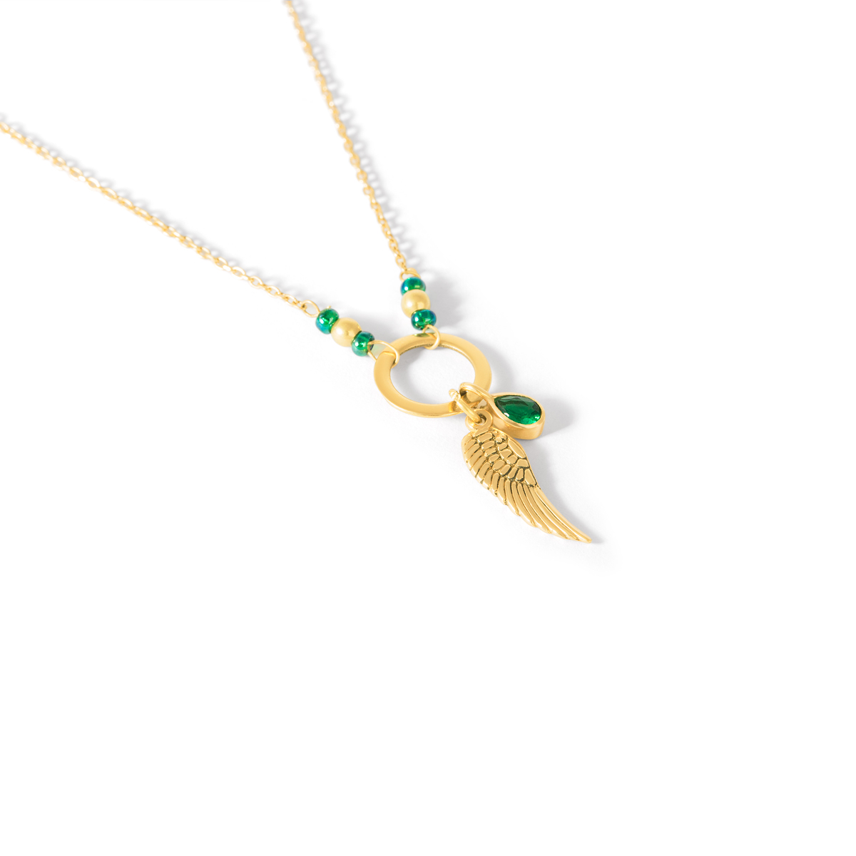 Angel wing gold necklace g