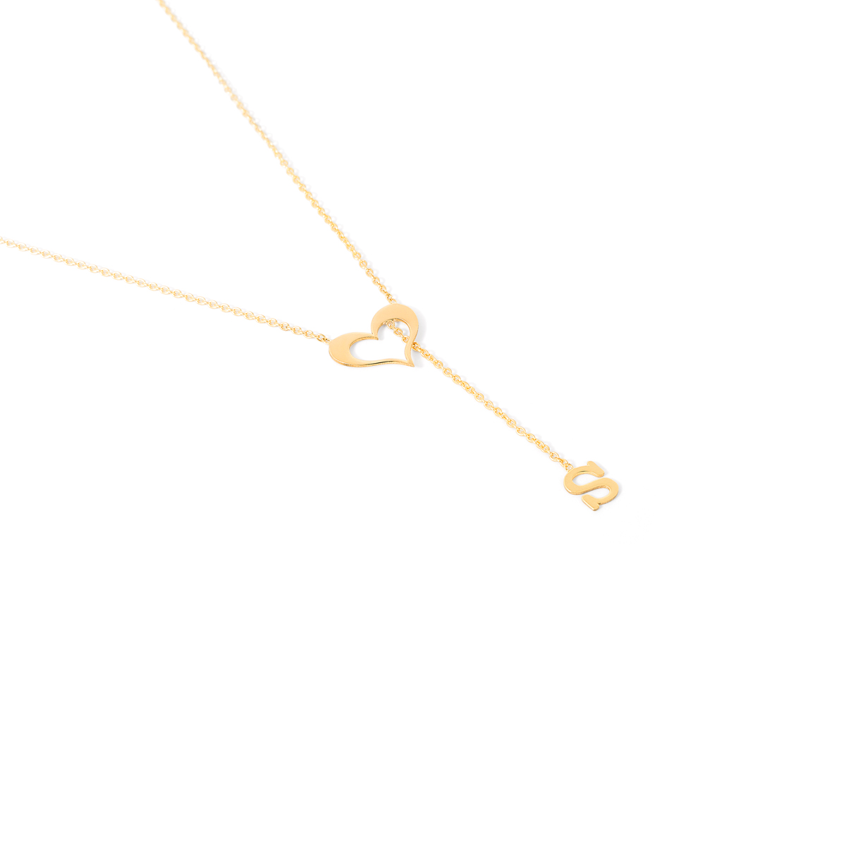 Letter S gold necklace g