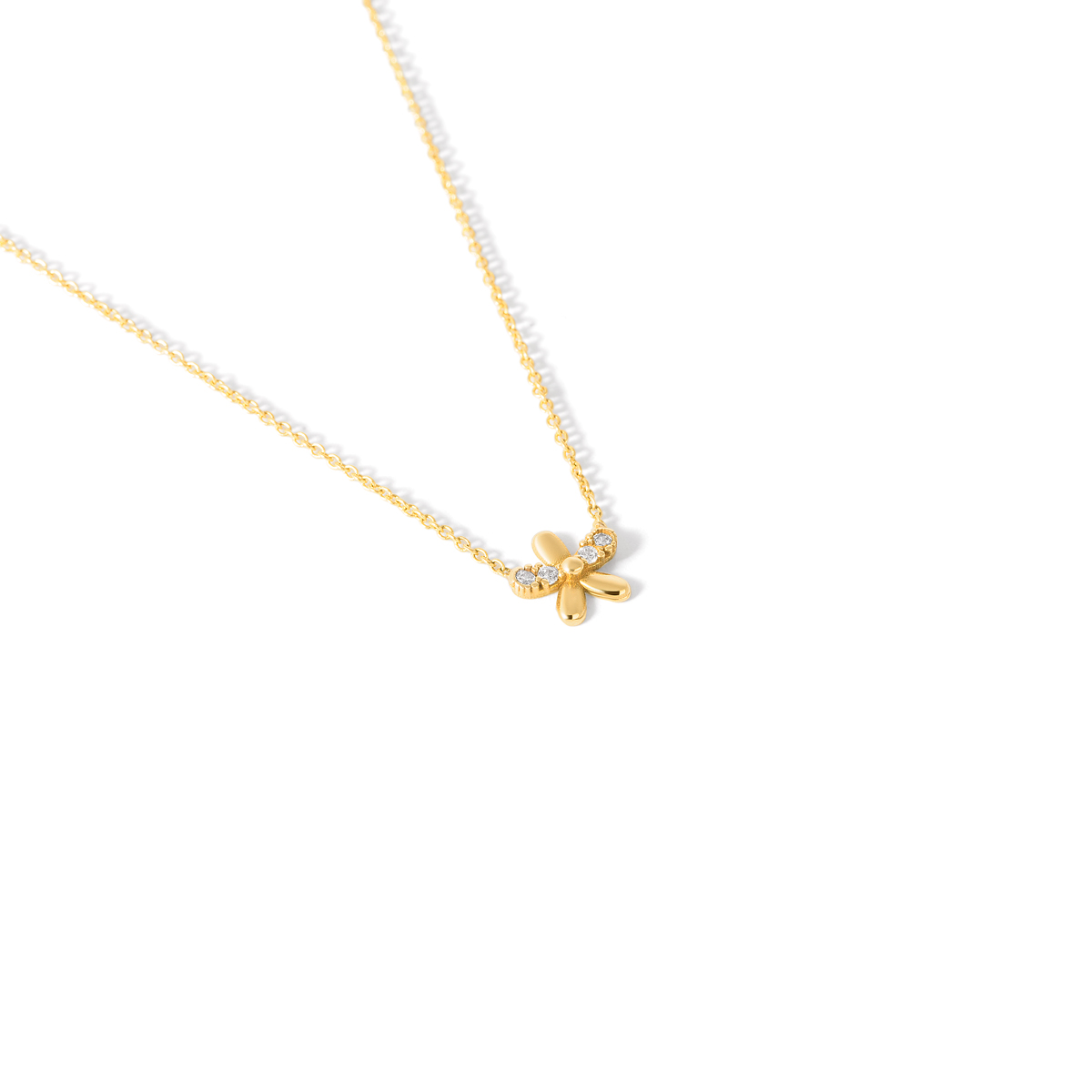 Plumeria flower gold necklace g