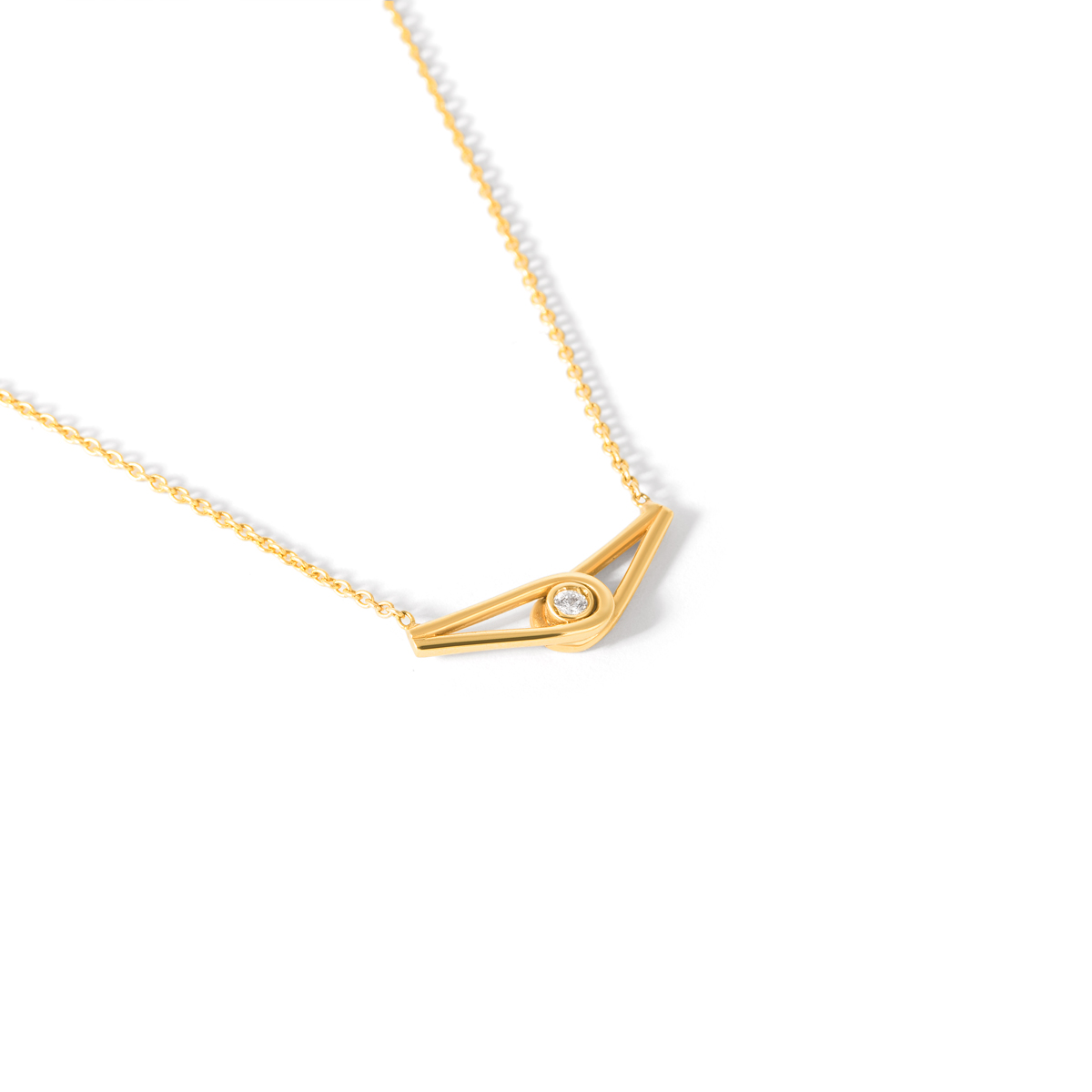 Single Luna Ramine gold necklace g