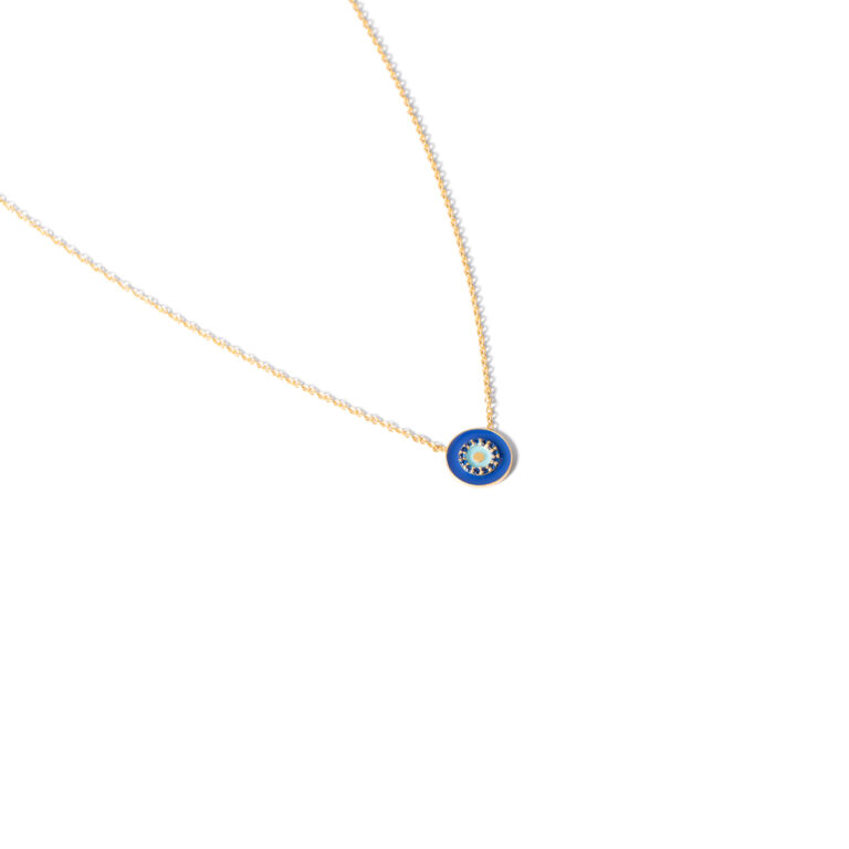 Eye catching enamel gold necklace g