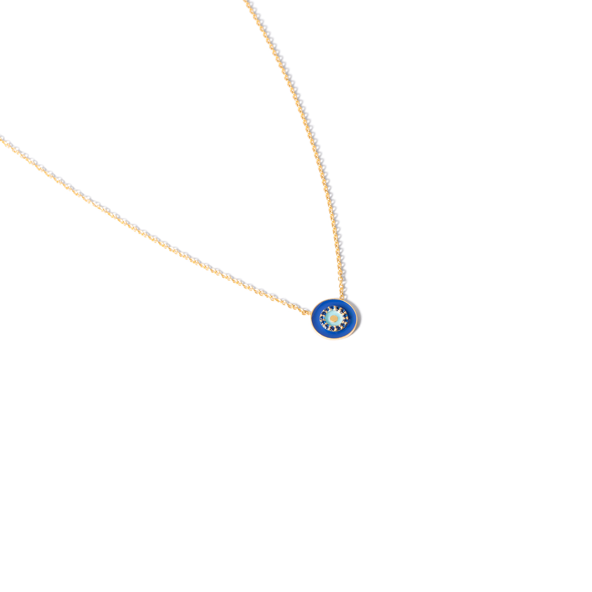 Eye catching enamel gold necklace g