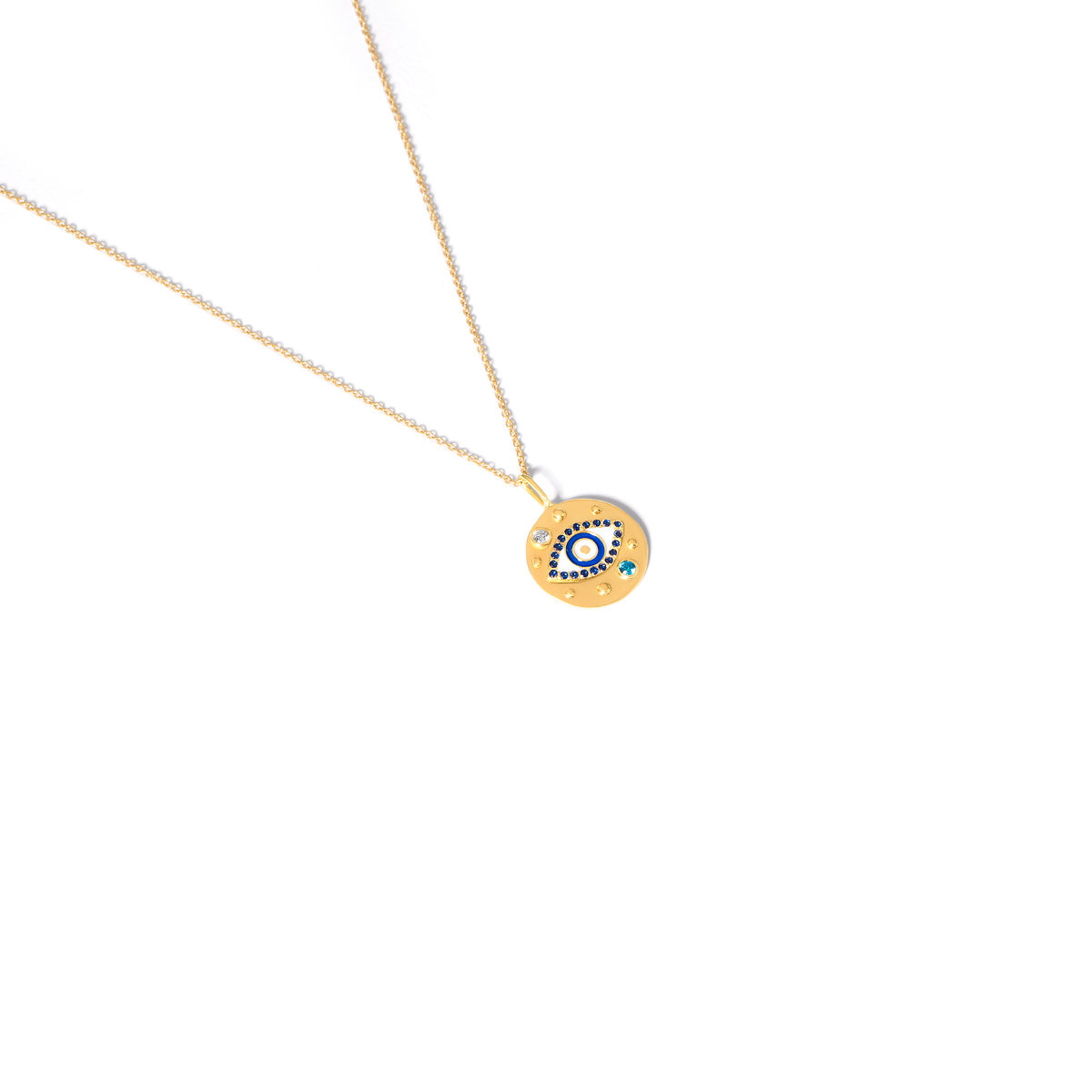 Eye catching enamel gold necklace g