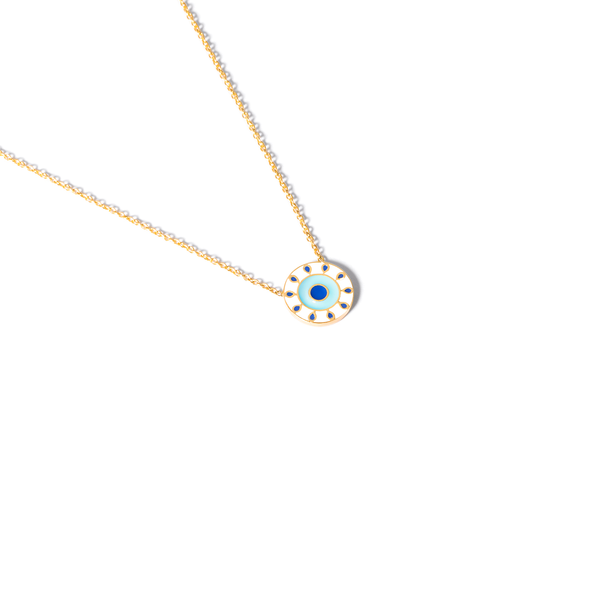 Eye catching enamel gold necklace g