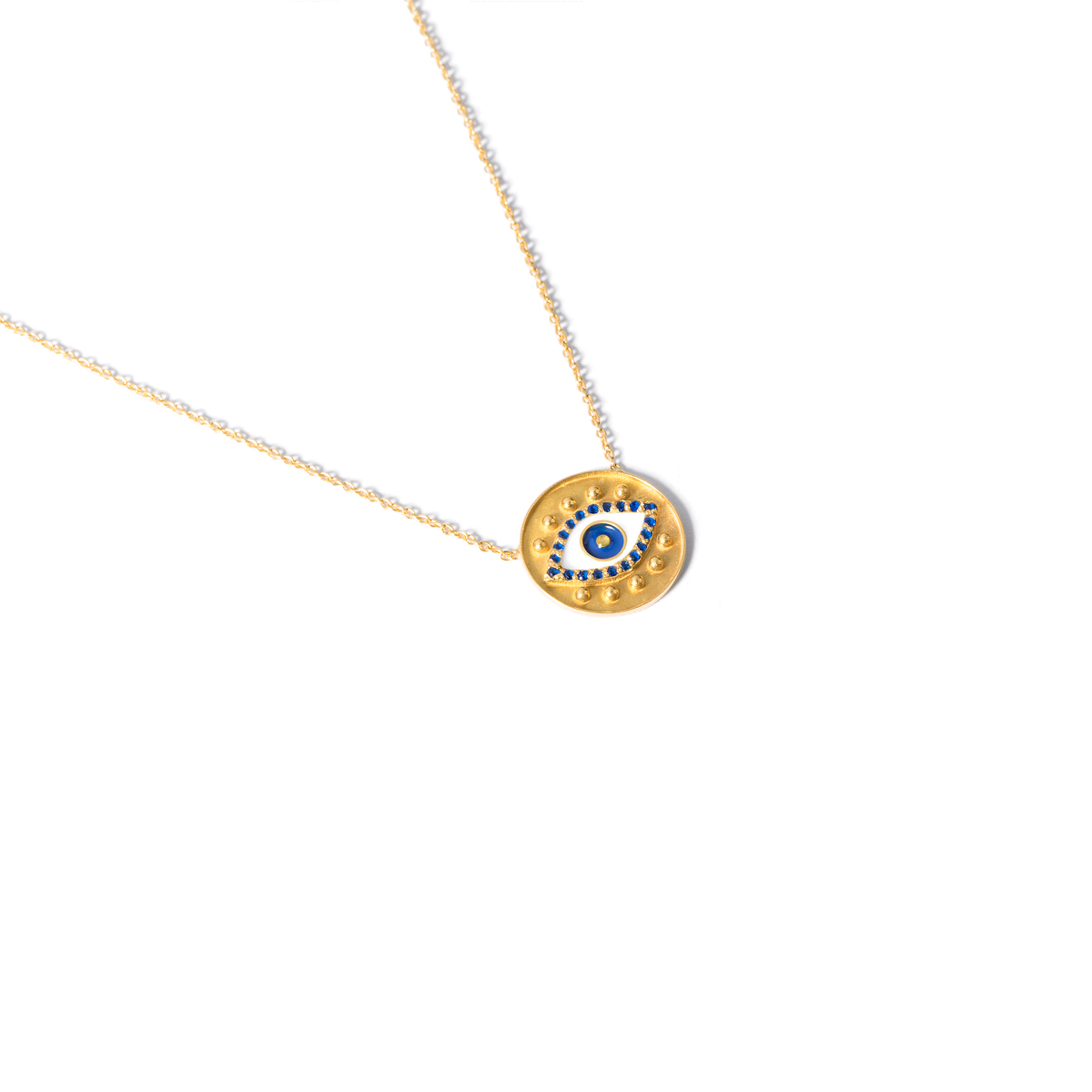 Eye catching enamel gold necklace g