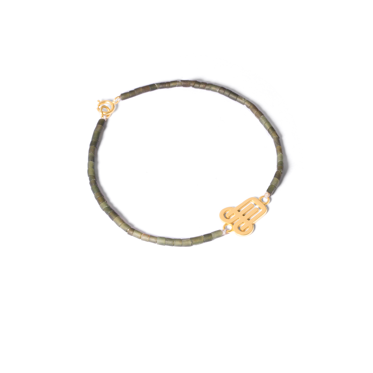 Gold bracelet with stone worship g