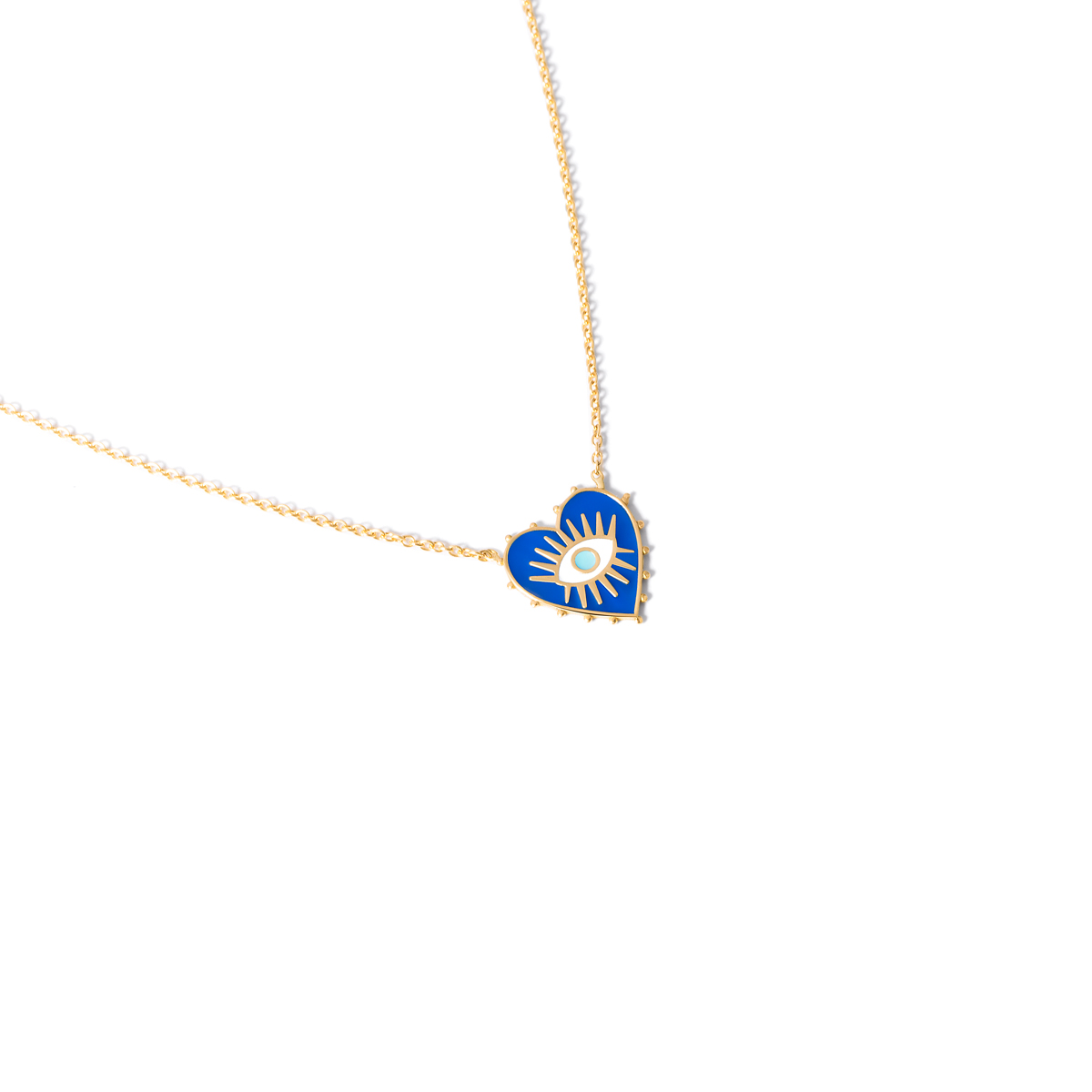 Gold necklace with enamel heart g