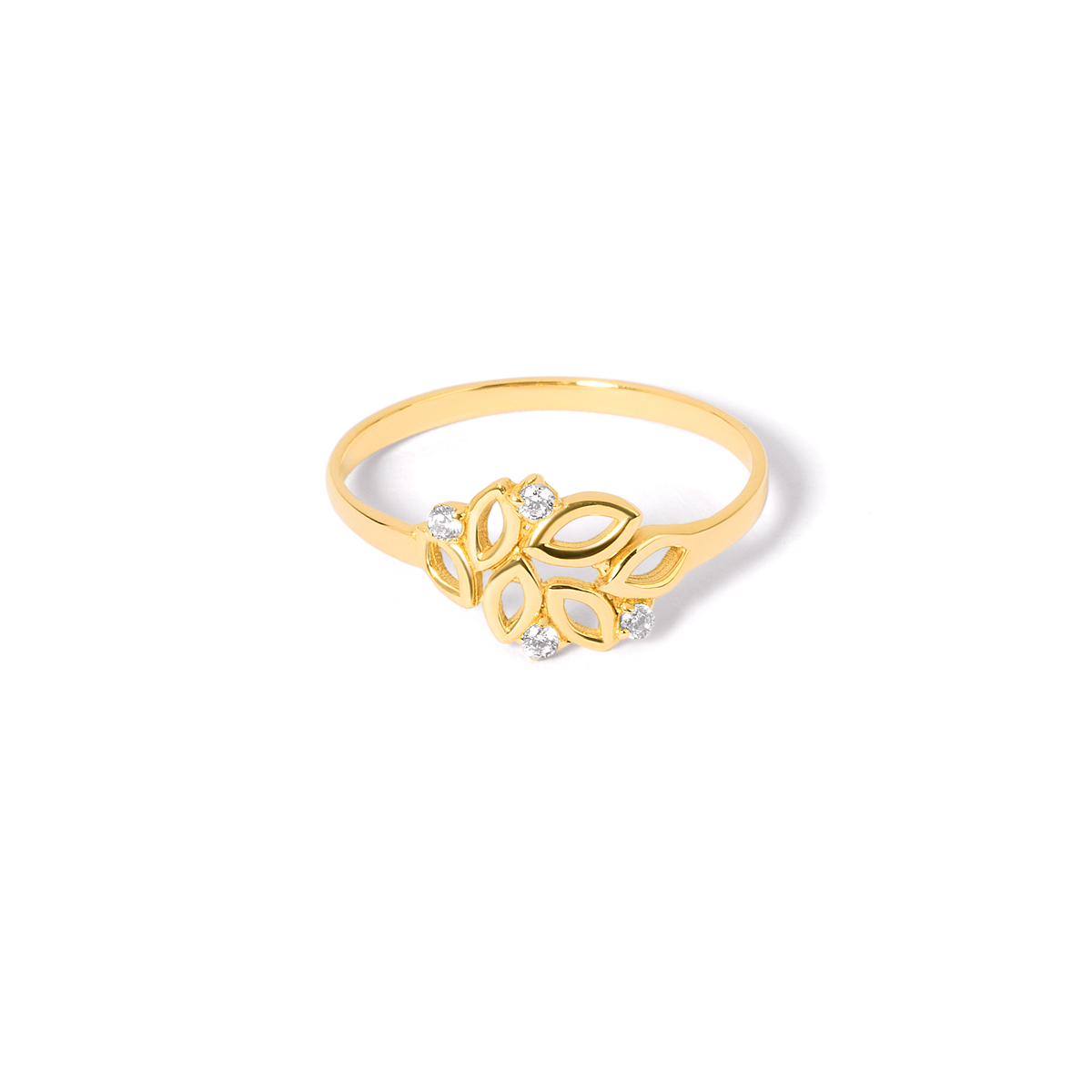 Gold ring with jewel leaf g