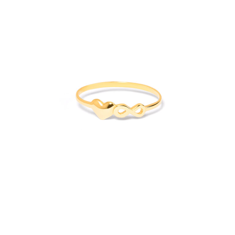 Heart and infinity gold ring g