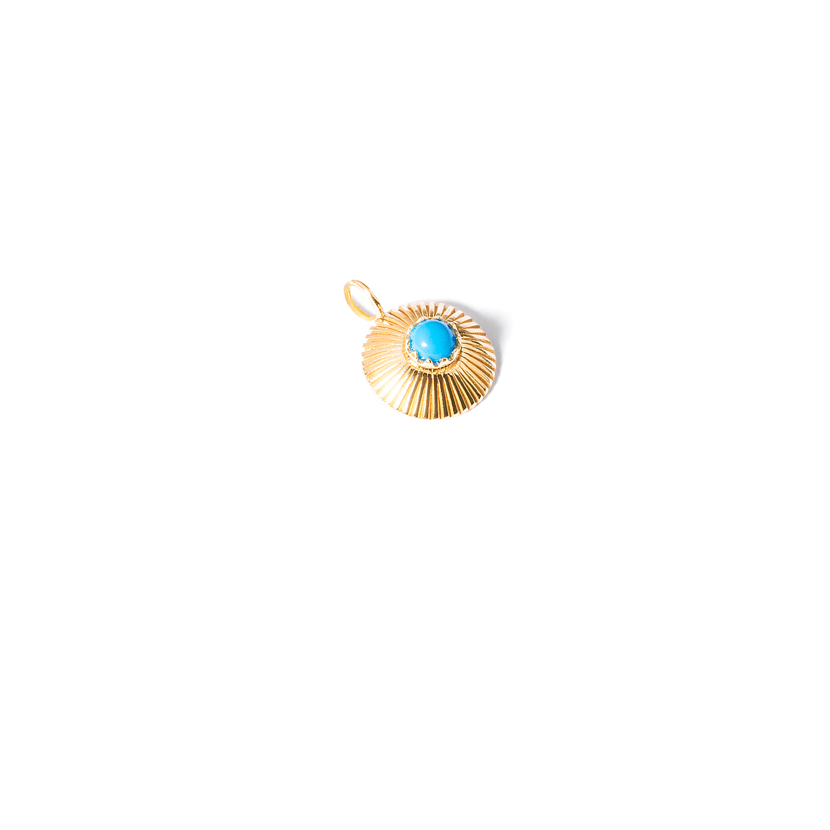 Turquoise gold pendant of the sun g