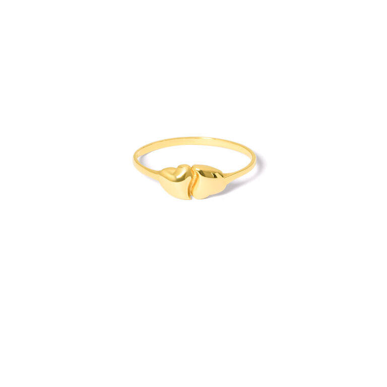 Two heart gold ring g