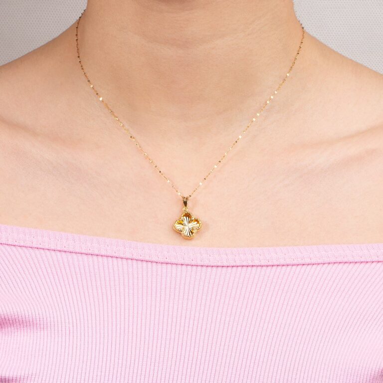 آویز طلا ونکلیف حلقه شیار دار گالری طلا پرسته