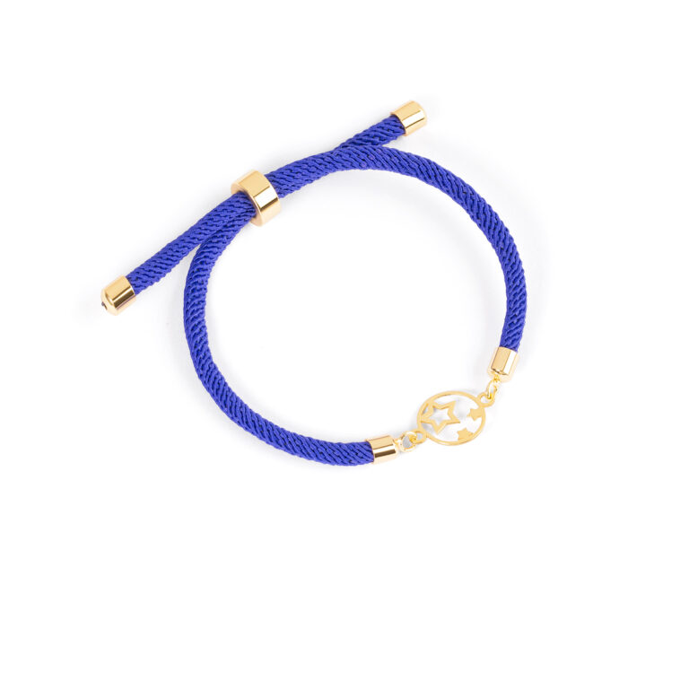 Gold bracelet woven circle of three starsG