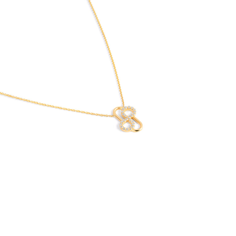 Oval gold necklace with infinite jewelsG