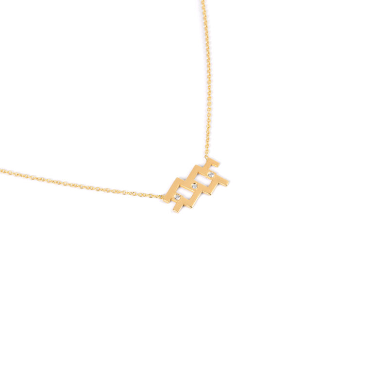 گردنبند طلا ساین ماه بهمن نگین دار گالری طلا پرسته