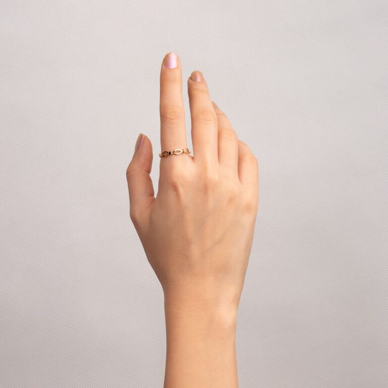 انگشتر طلا بیضی چهار لونا گالری طلا پرسته