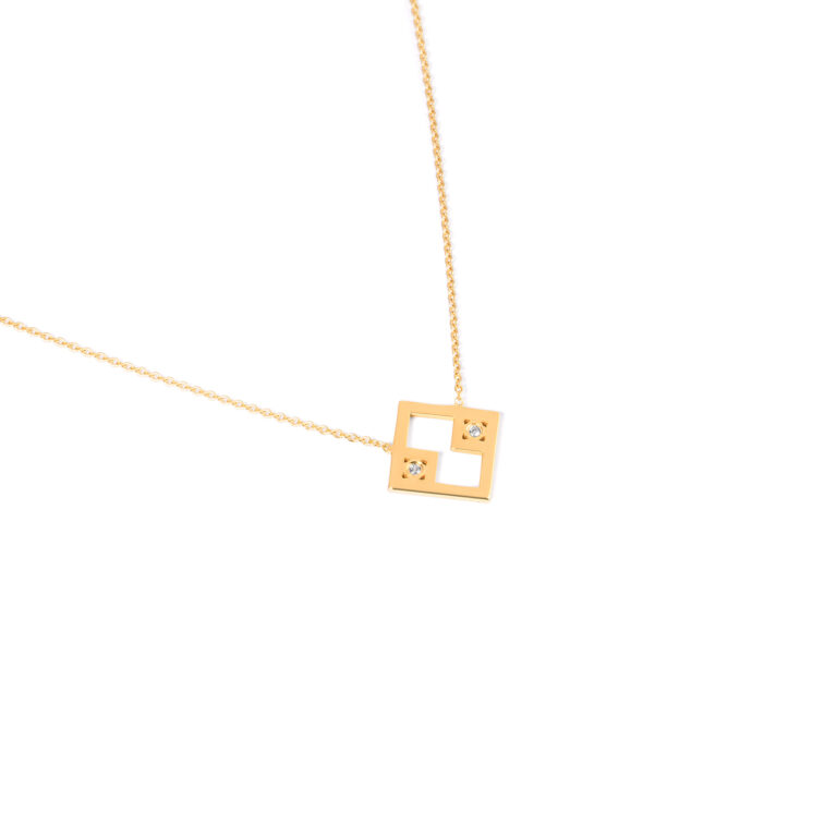 Gold necklace with two jewelsG