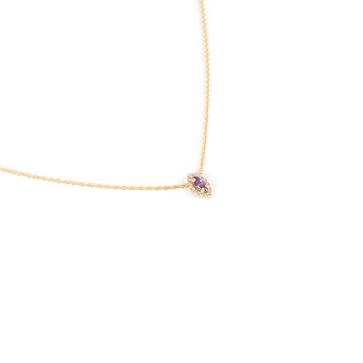 Jennifer's purple gem gold necklaceG