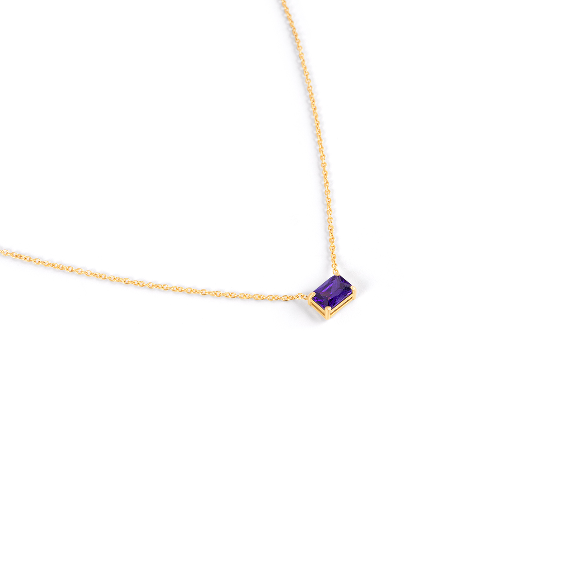 Sarai purple gem gold necklaceG