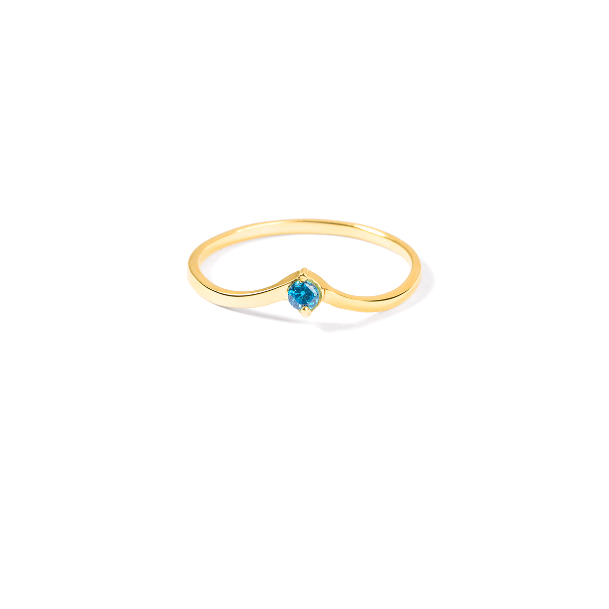 Setia single gem blue gold ringG