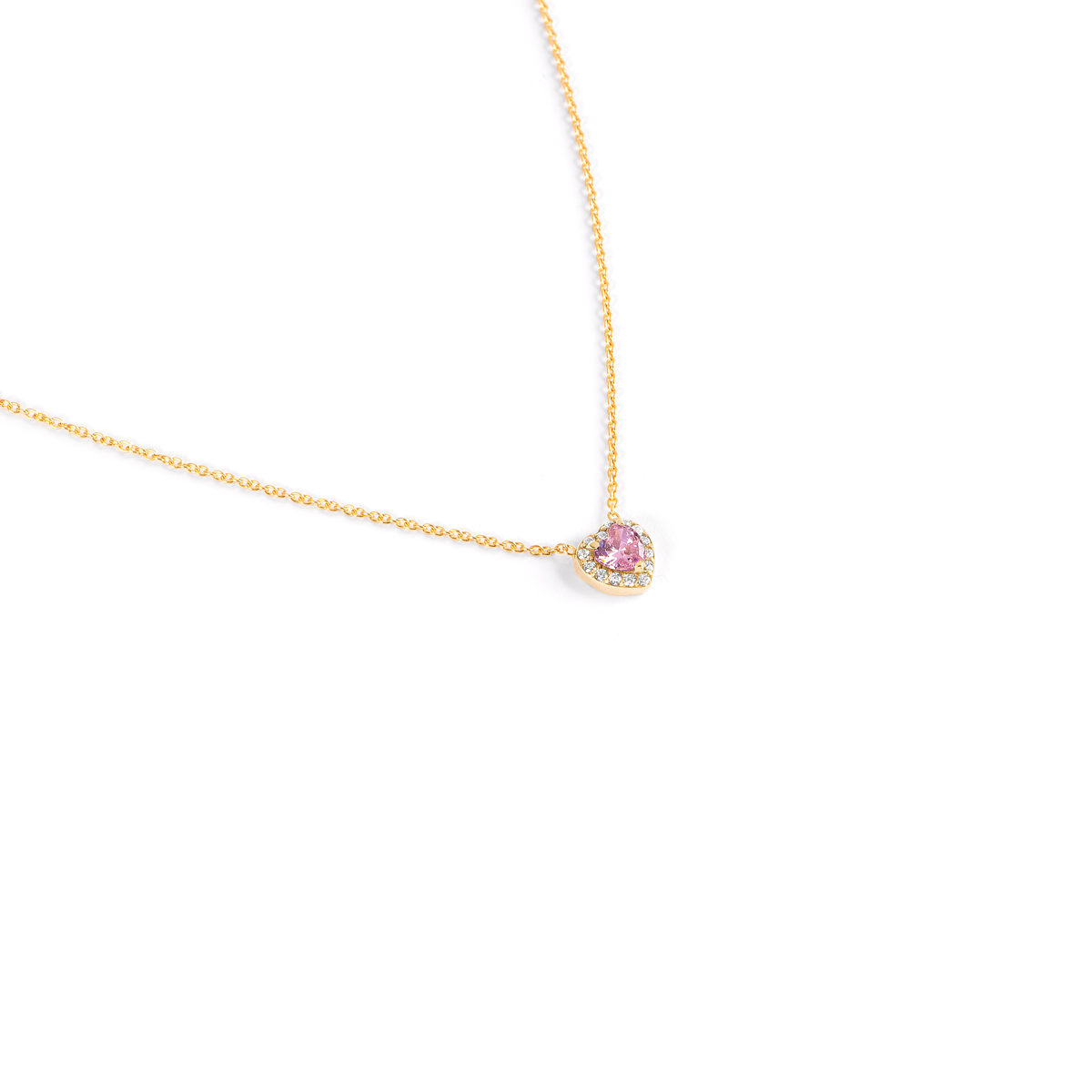 Vanya pink heart gold necklaceG