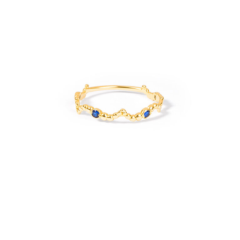 انگشتر طلا توپی لونا نیلگون گالری طلا پرسته