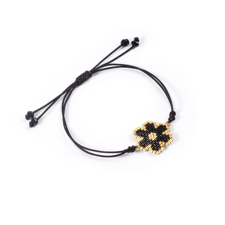 دستبند طلا بافت منجوقی گل گالری طلا پرسته