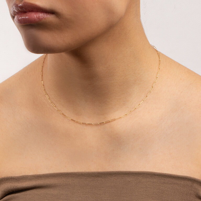 گردنبند طلا کادنا ظریف تراش دار گالری طلا پرسته