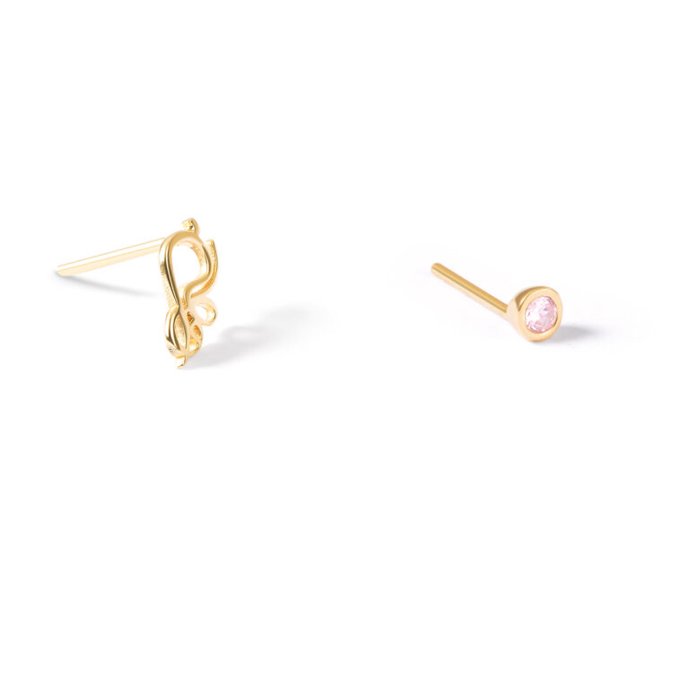 گوشواره طلا "وطن" و لونا صورتی گالری طلا پرسته