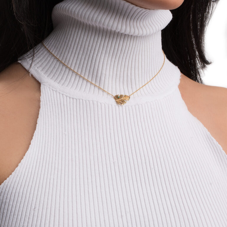 گردنبند طلا برگ گالری طلا پرسته