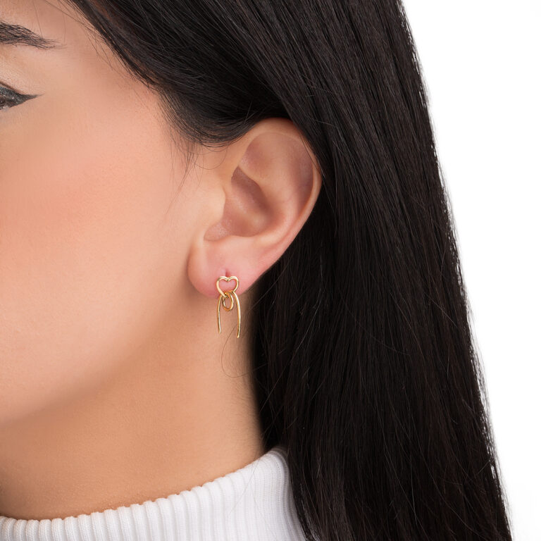 گوشواره طلا قلب سِوگی گالری طلا پرسته