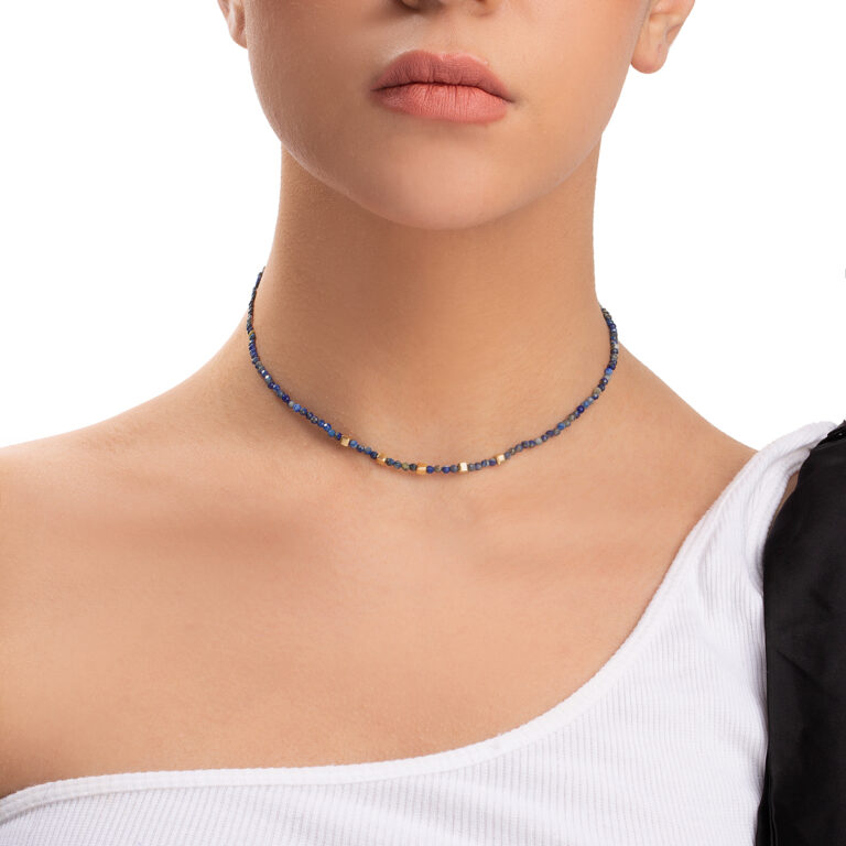 گردنبند طلا سنگی پنج مکعب گالری طلا پرسته