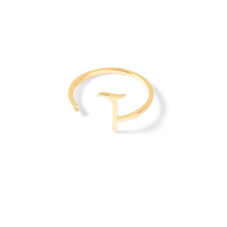 انگشتر طلا حرف " آ " گالری طلا پرسته